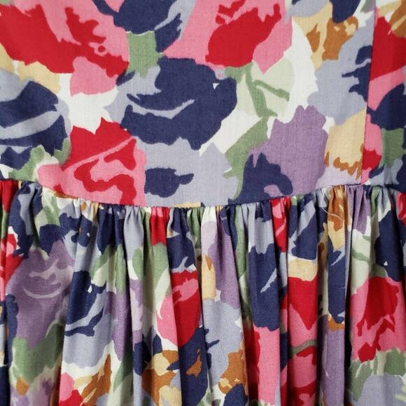 Vintage Laura Ashley Sun Dress Floral Sleeveless Cotton Size 8 Garden Party - Picture 9 of 12